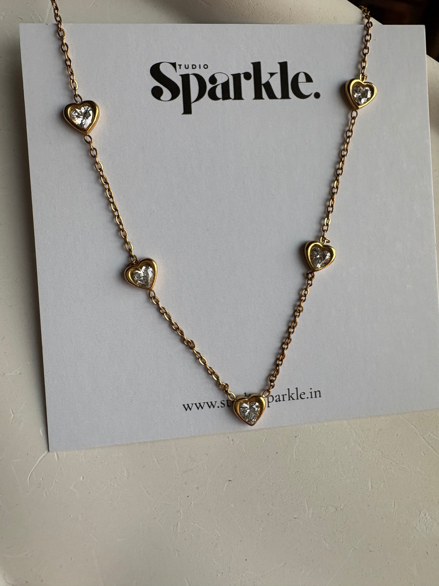 Sparkle Heart Chain Necklace