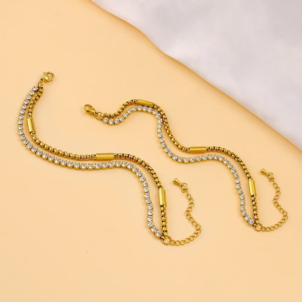 Twinline Sparkle Gold Bracelet