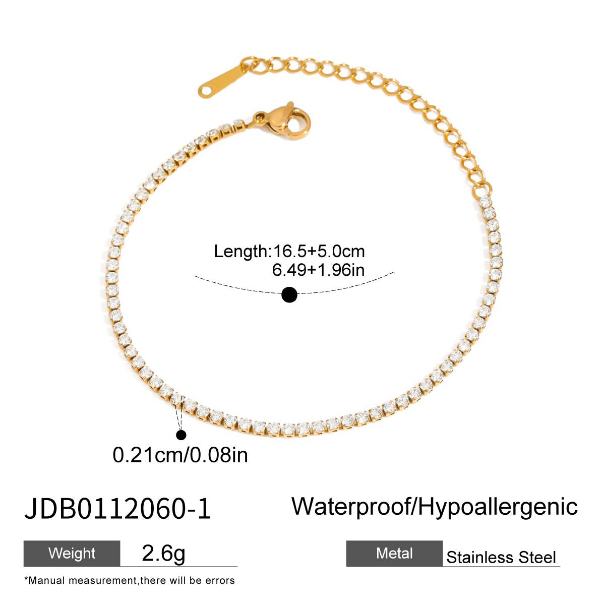 Gold tennis bracelet