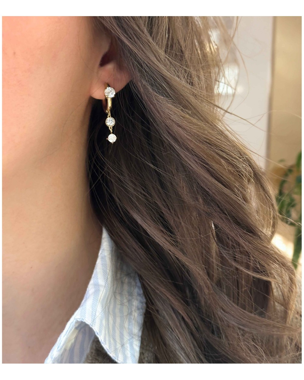 Golden Dazzle Drop Hoops