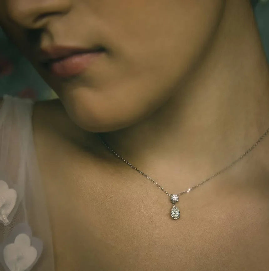Duo drop necklace