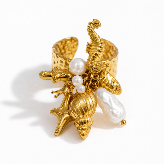 Ocean charm ring