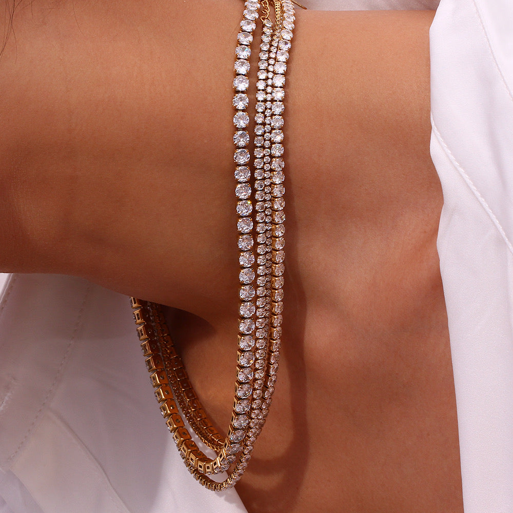 Diana Necklace (2mm zircon , 40cm chain)