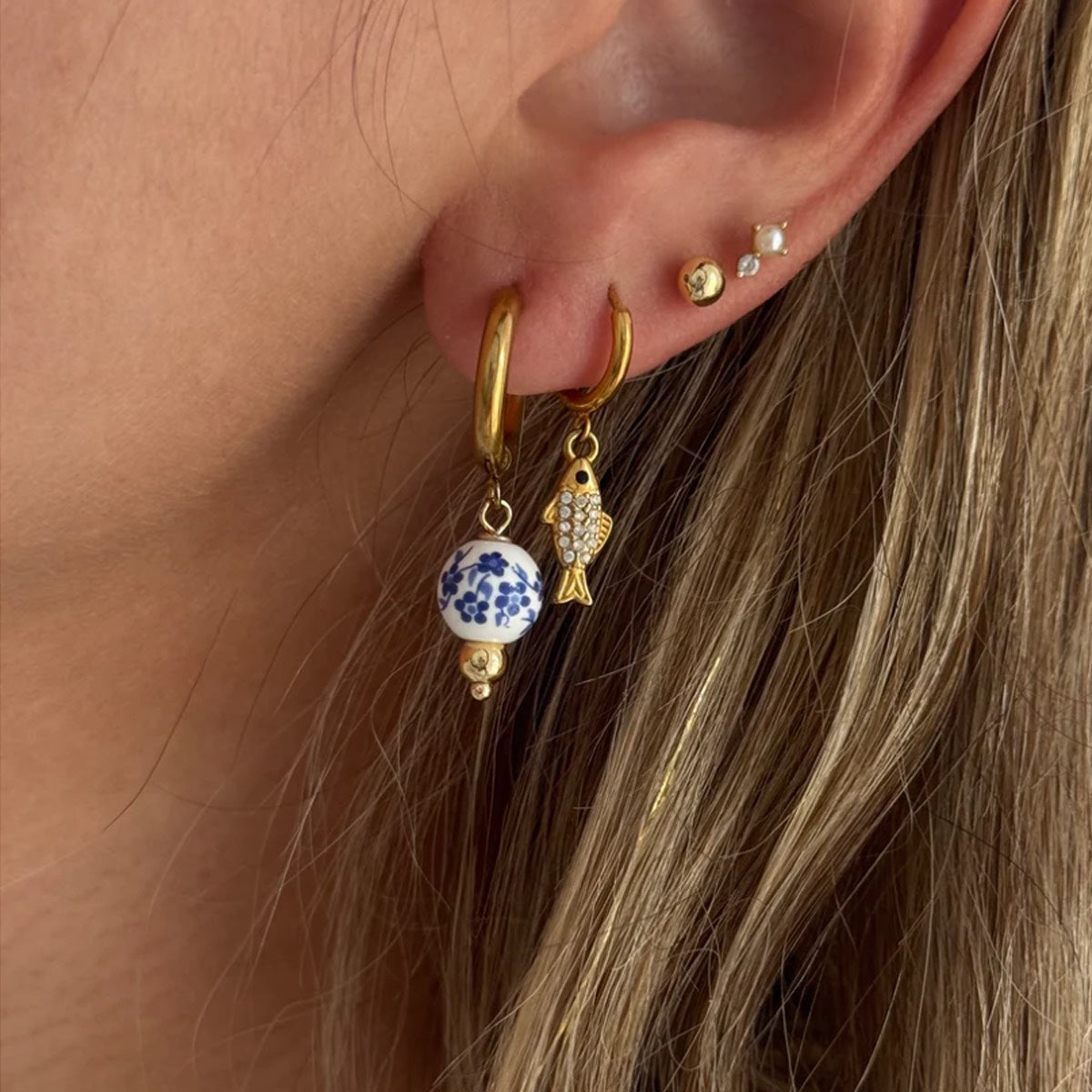 Santorini ball earring