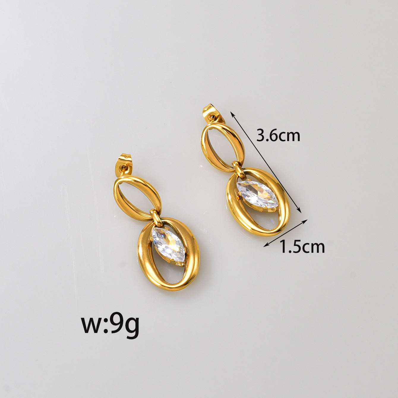 Infinity oval earrings