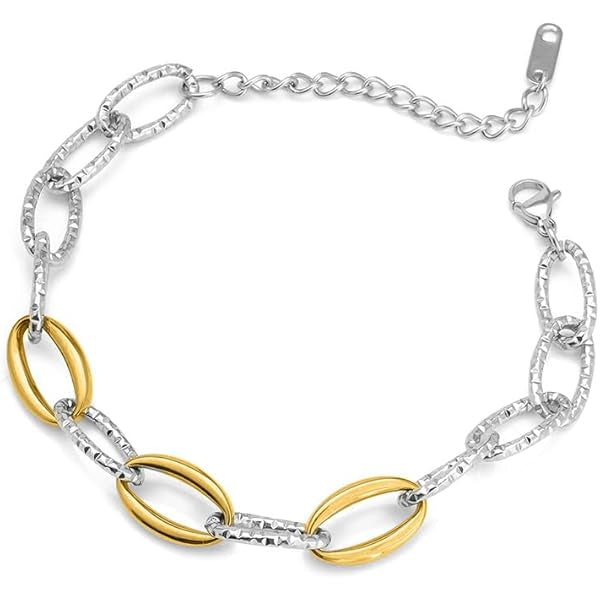 Dual tone link bracelet