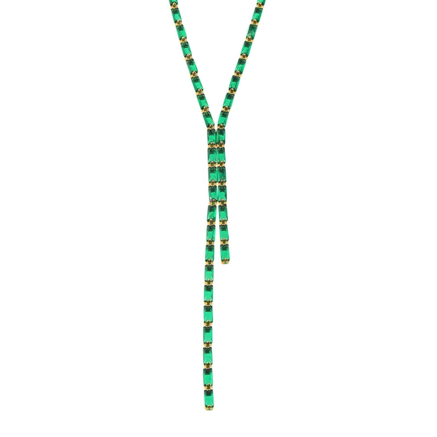 Emerald Cascade Y-Necklace