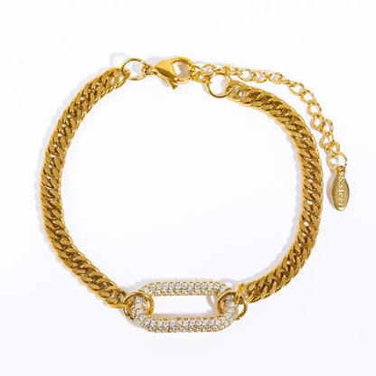 Pave Link Clear Bracelet