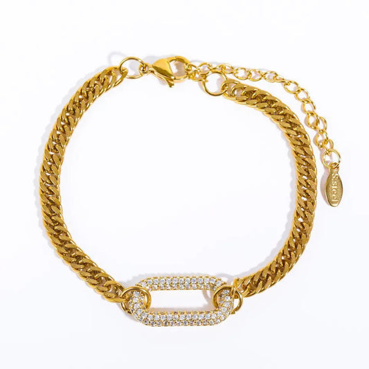 Pave Link Clear Bracelet