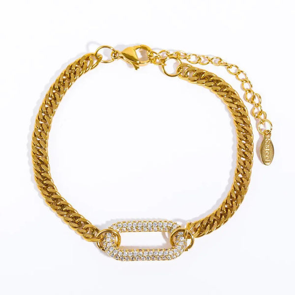 Pave Link Clear Bracelet