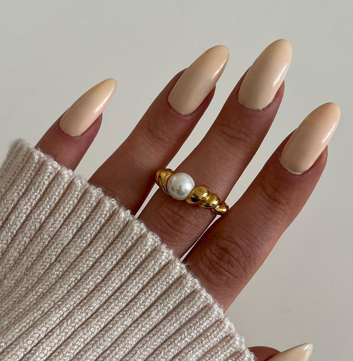 Pearl on Croissant Ring
