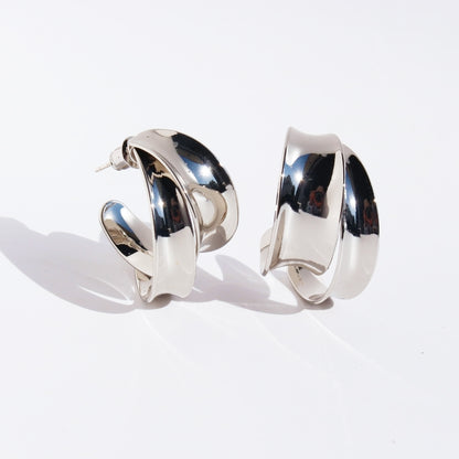 Mila Silver Hoops
