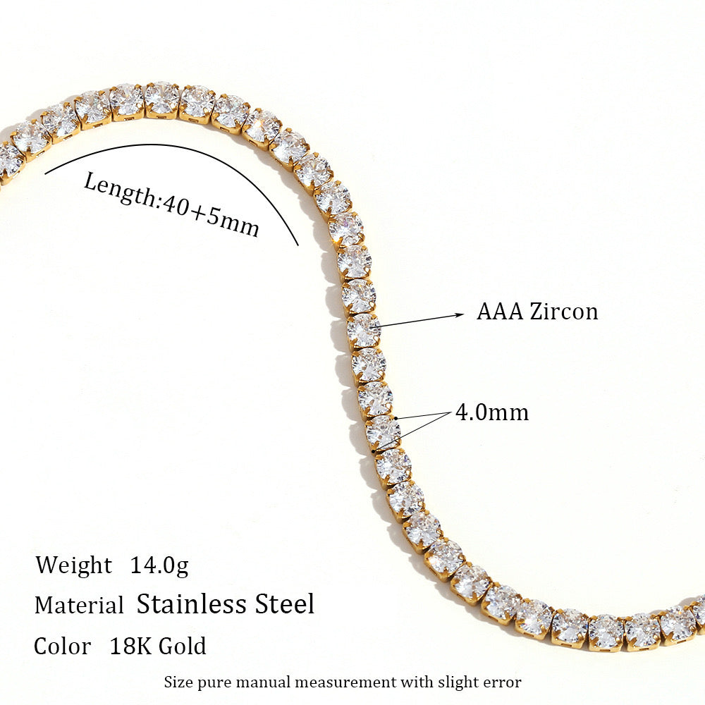 Diana Necklace (4mm zircon , 40cm length)