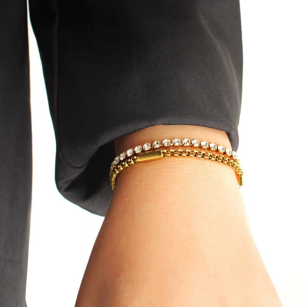Twinline Sparkle Gold Bracelet