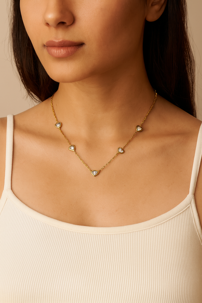 Sparkle Heart Chain Necklace