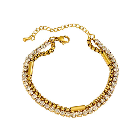 Twinline Sparkle Gold Bracelet