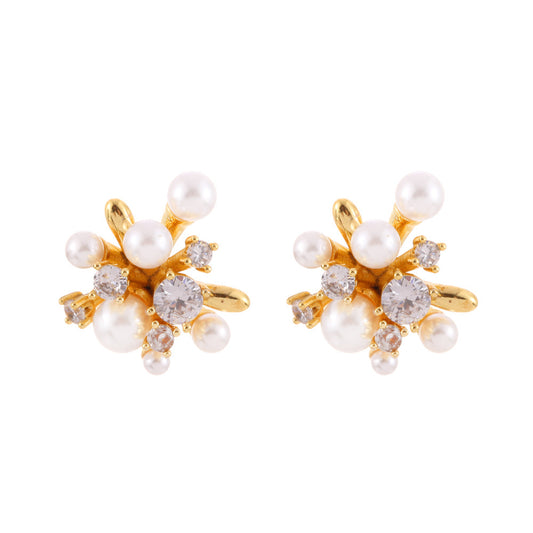 Pearl Petal Crystal Studs