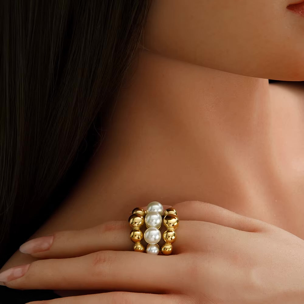 Pearl Cluster Beaded Ring