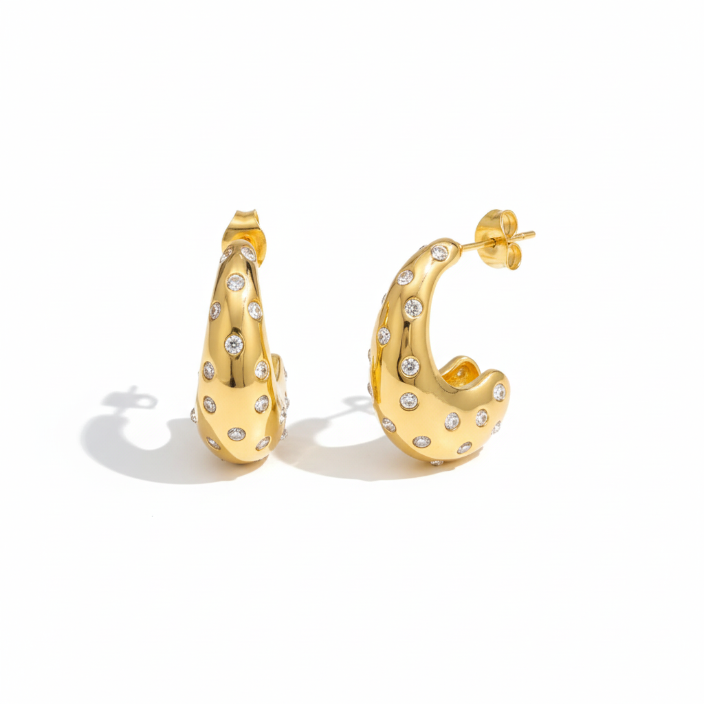 Bella Chunky Crystal Swirl Hoops