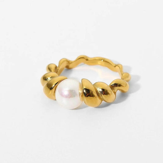 Pearl on Croissant Ring
