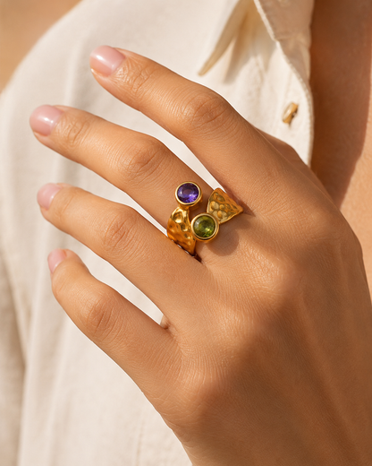 Confetti gem ring