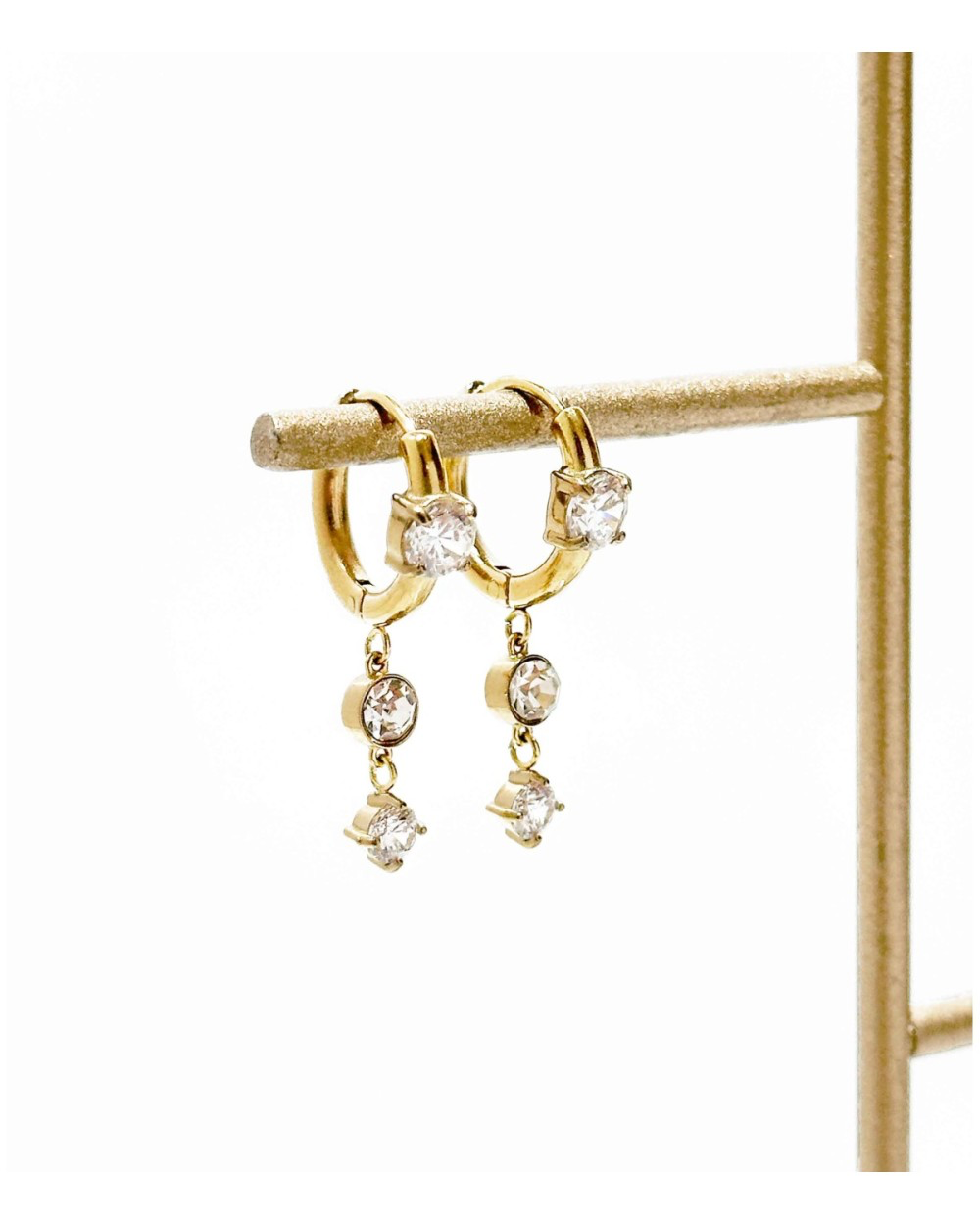 Golden Dazzle Drop Hoops