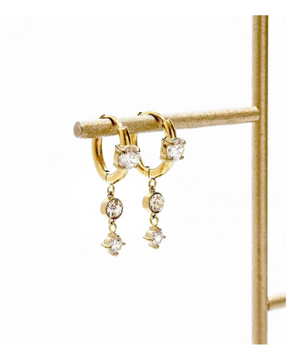 Golden Dazzle Drop Hoops