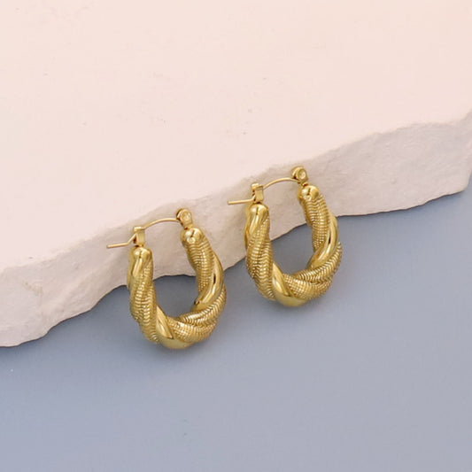 Gold Twist Hoops