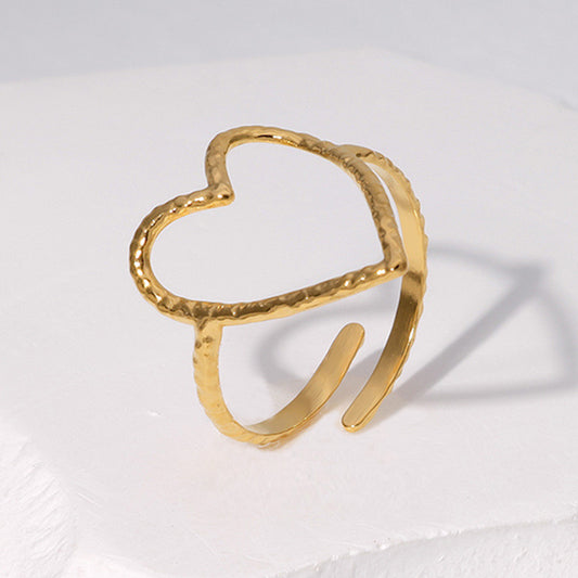 Hollow heart ring
