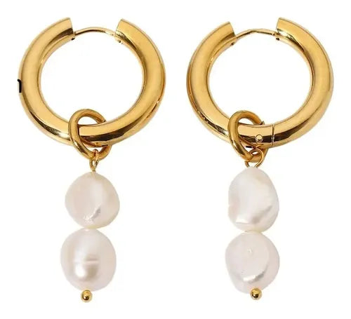 Twin Pearl Drop – Elegant Dual Pearl Gold Drop Earrings