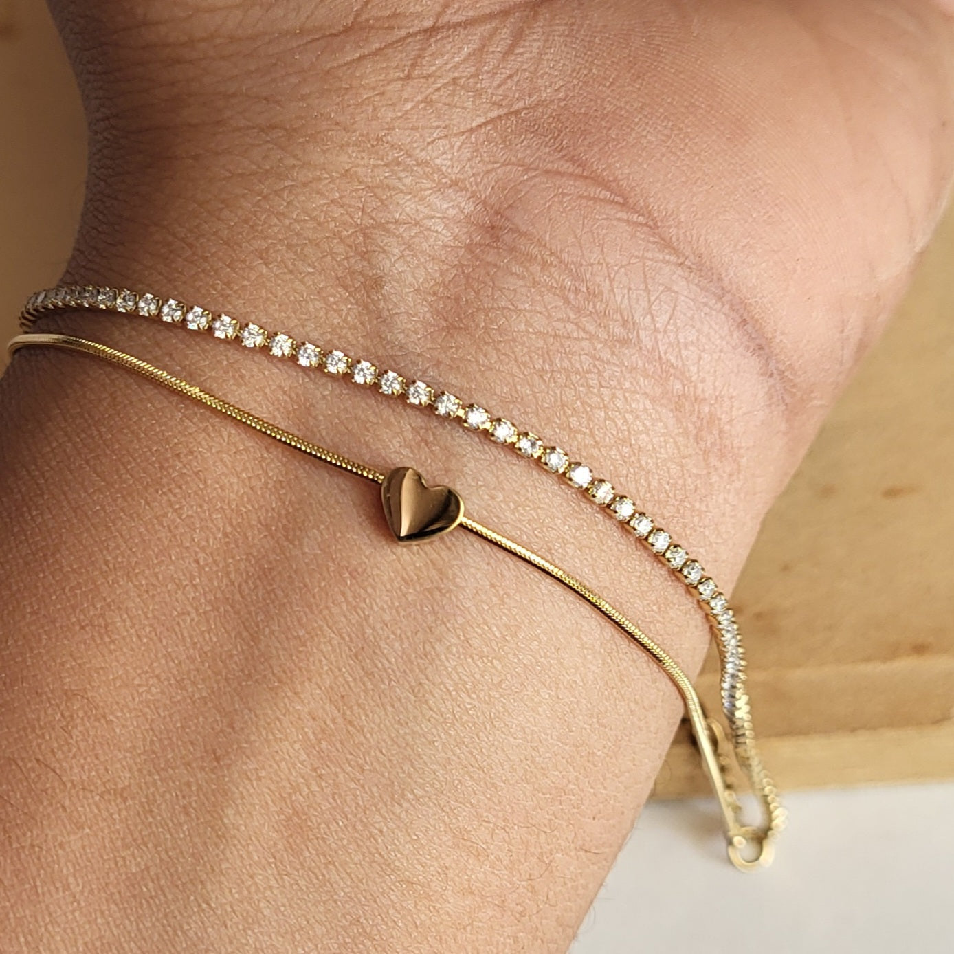 Sparkle Heart Layer Bracelet