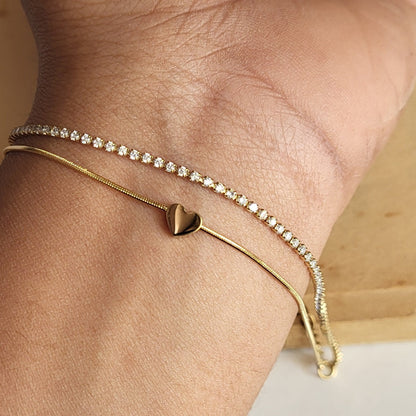 Sparkle Heart Layer Bracelet
