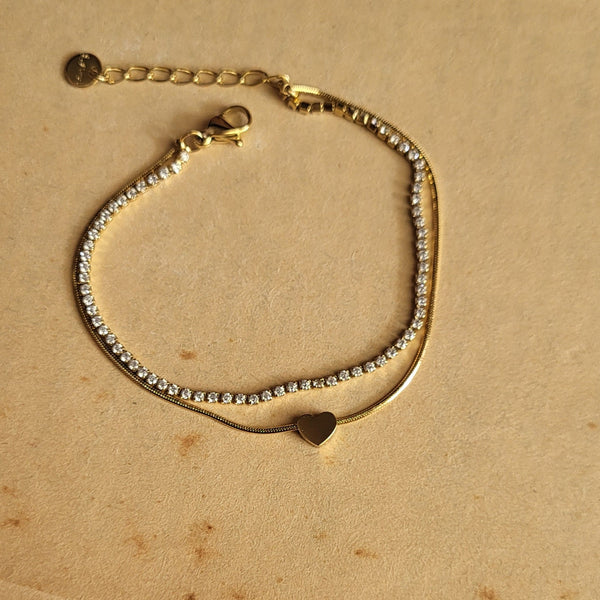 Sparkle Heart Layer Bracelet