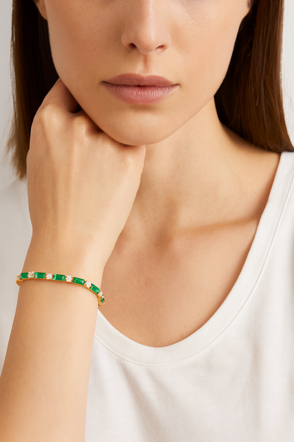 Emerald Glow Tennis Bracelet
