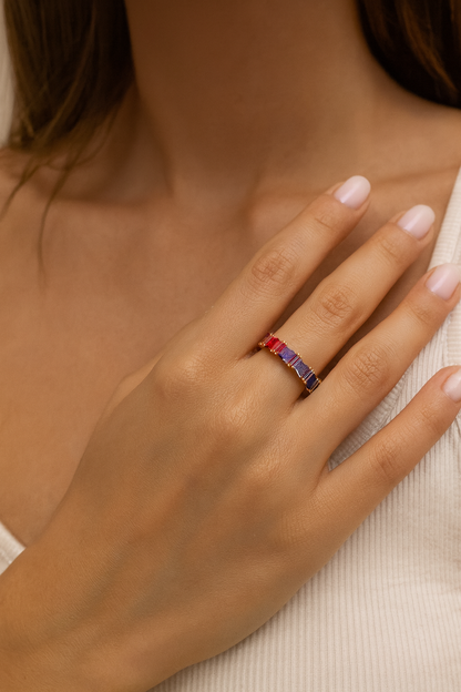 Prism Glow Baguette Ring