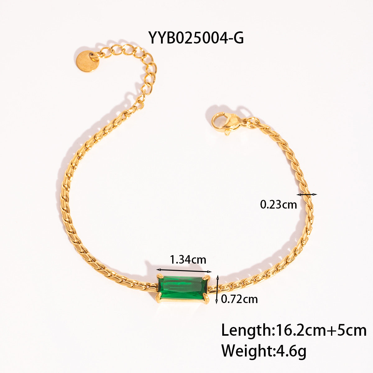 Emerald rope bracelet