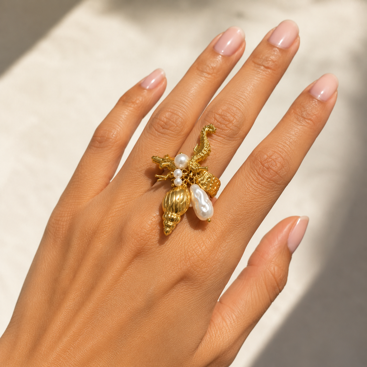 Ocean charm ring