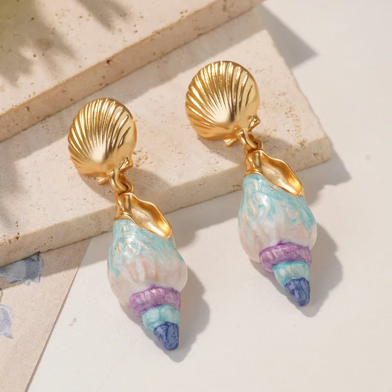 Mermaid swirl earrings