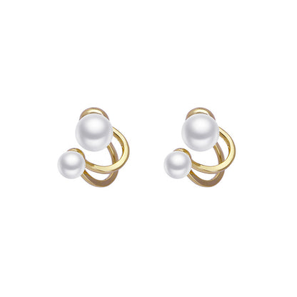 Swing slip pearl earrings