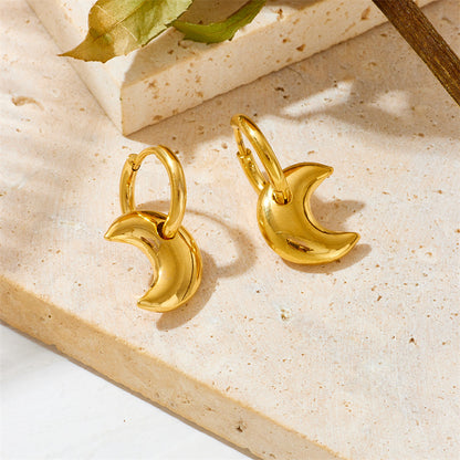 Mini Moon Huggie – Minimal Gold Huggie Earrings for Everyday Luxury