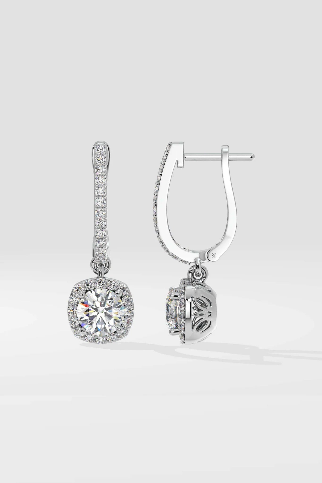 Solitaire drop earrings