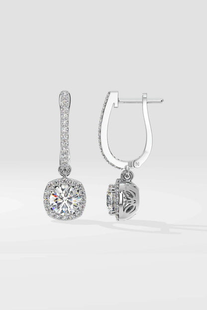 Solitaire drop earrings