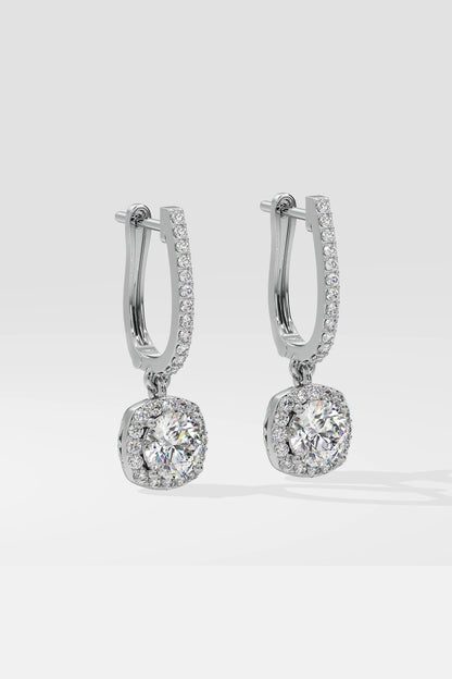 Solitaire drop earrings