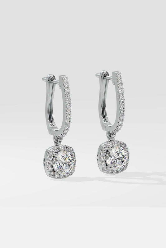 Solitaire drop earrings