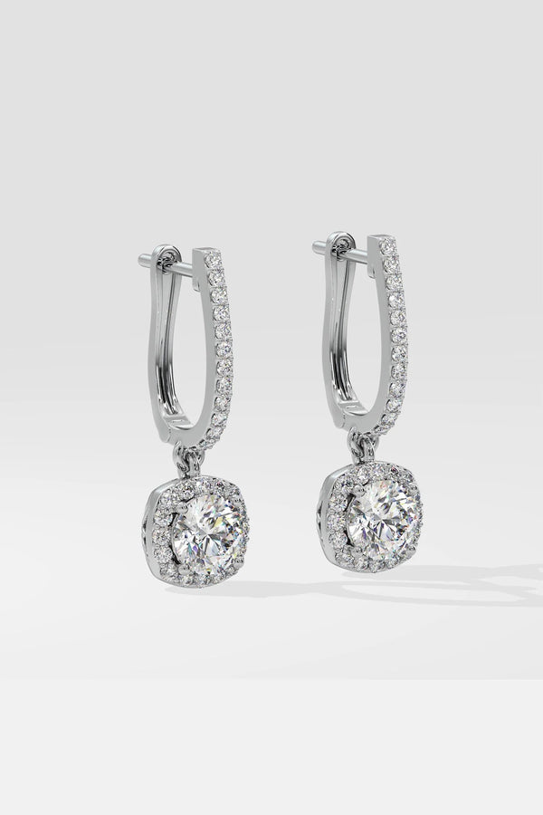 Solitaire drop earrings