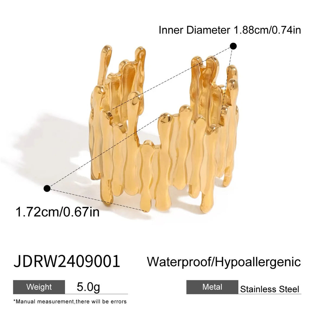 Rays of gold earring