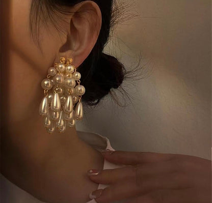 Pearl chandelier earrings