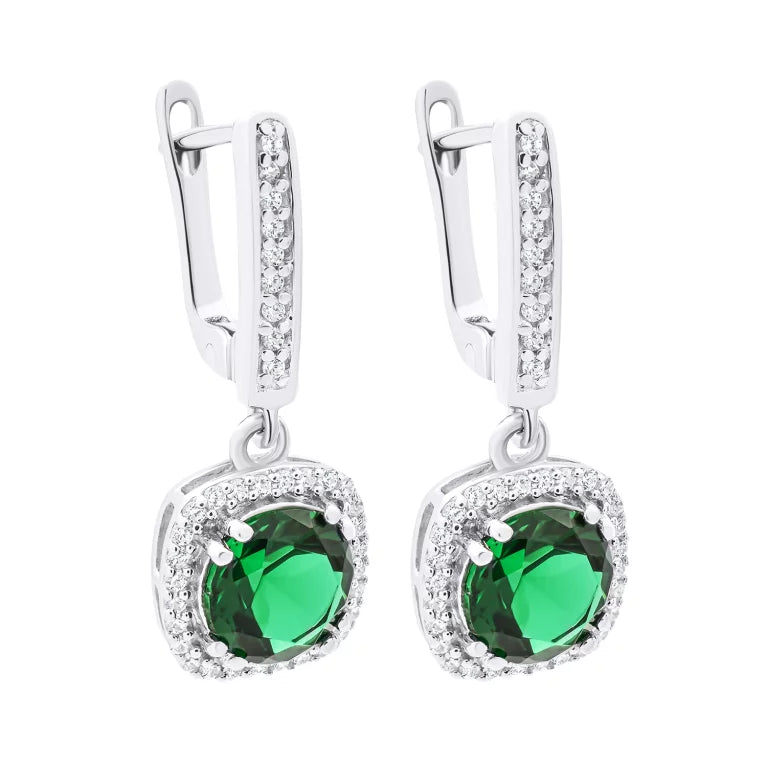 Solitaire drop earrings