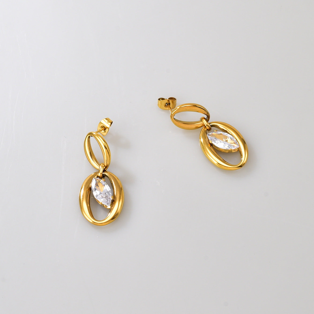 Infinity oval earrings