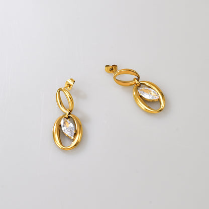 Infinity oval earrings